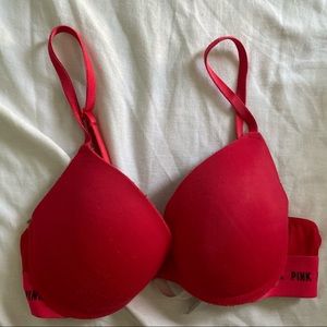 PINK Victoria Secret Red Push Up Bra
